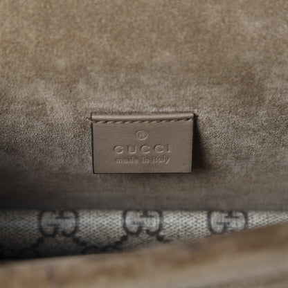 Gucci GG Supreme Monogram Suede Crystal Small Dionysus Shoulder Bag Beige Ebony Taupe 7 of 10