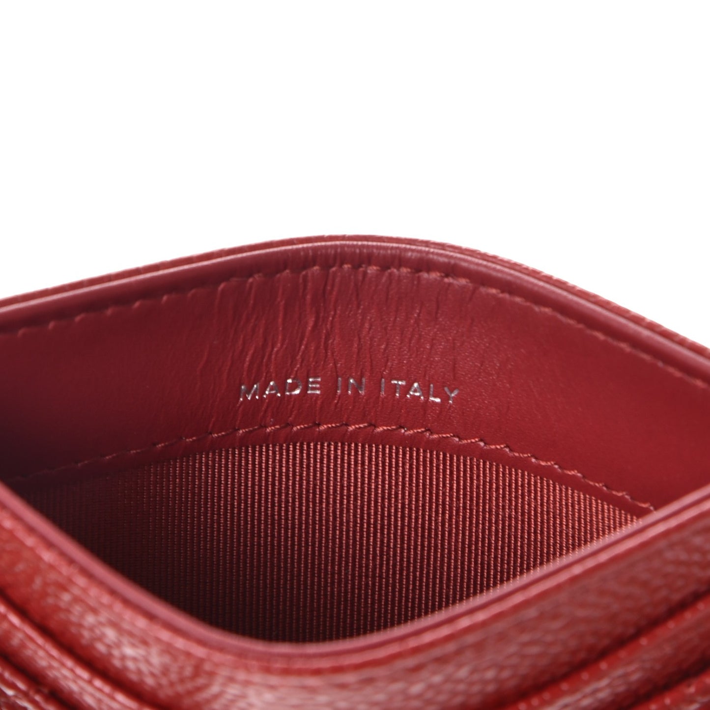 Caviar Quilted Card Holder Red