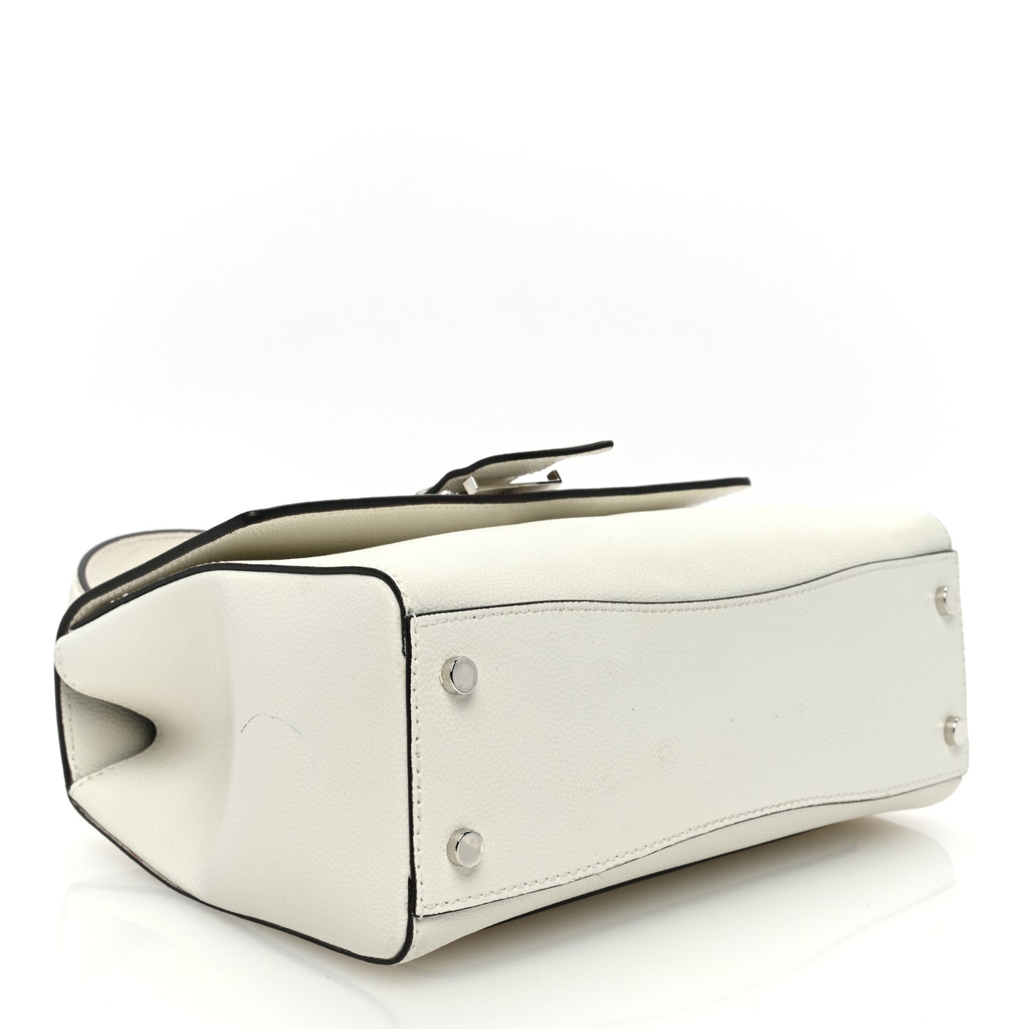 Calfskin Crystal Cheri Top Handle Bag Milk