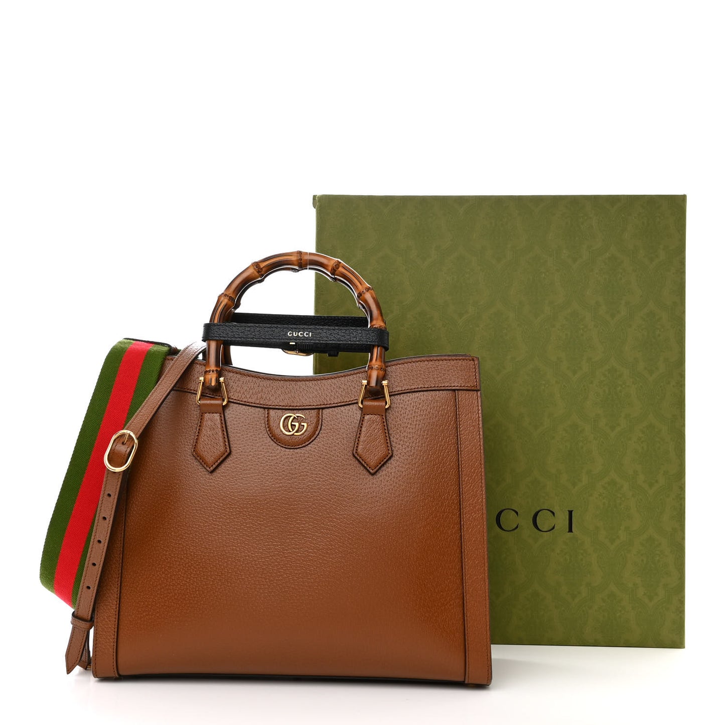 Textured Dollar Calfskin Medium Diana Tote Bag Cuir Black