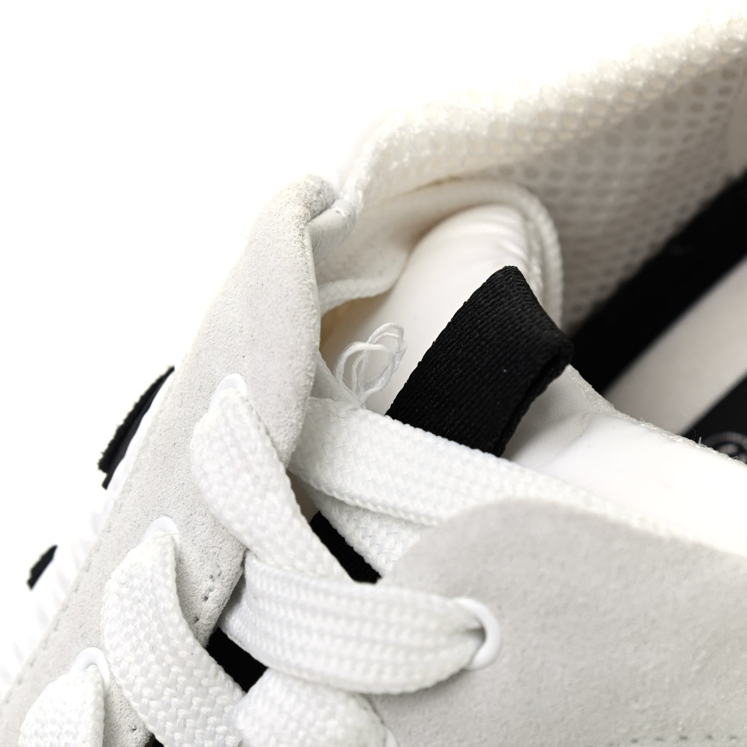 Chanel Nylon Suede Calfskin Womens CC Sneakers 39.5 White Ivory 8 of 10