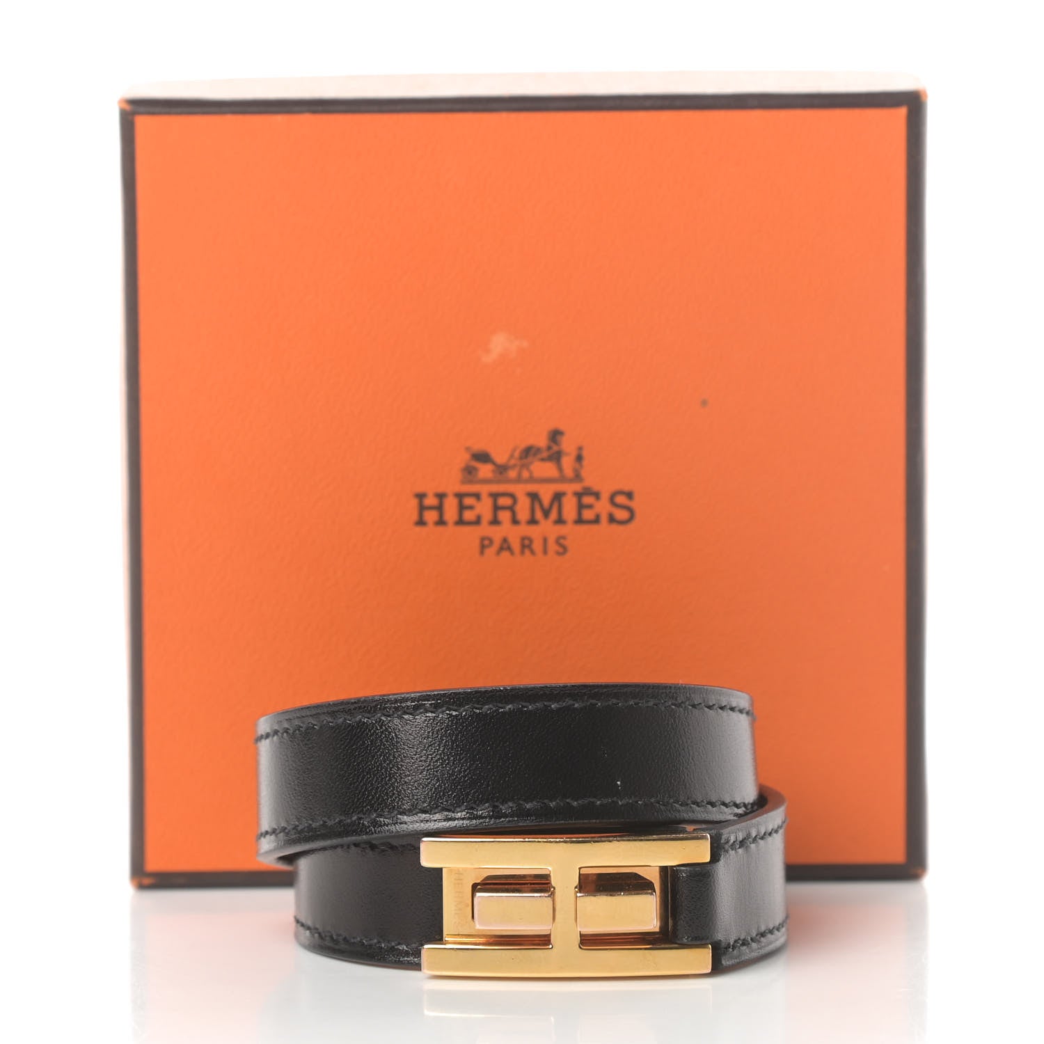 Hermes Box Drag Double Tour Bracelet T2 Black 8 of 8
