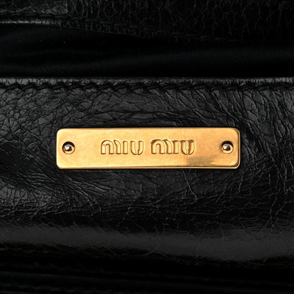 Miu Miu Vitello Shine Top Handle Satchel Black 10 of 19