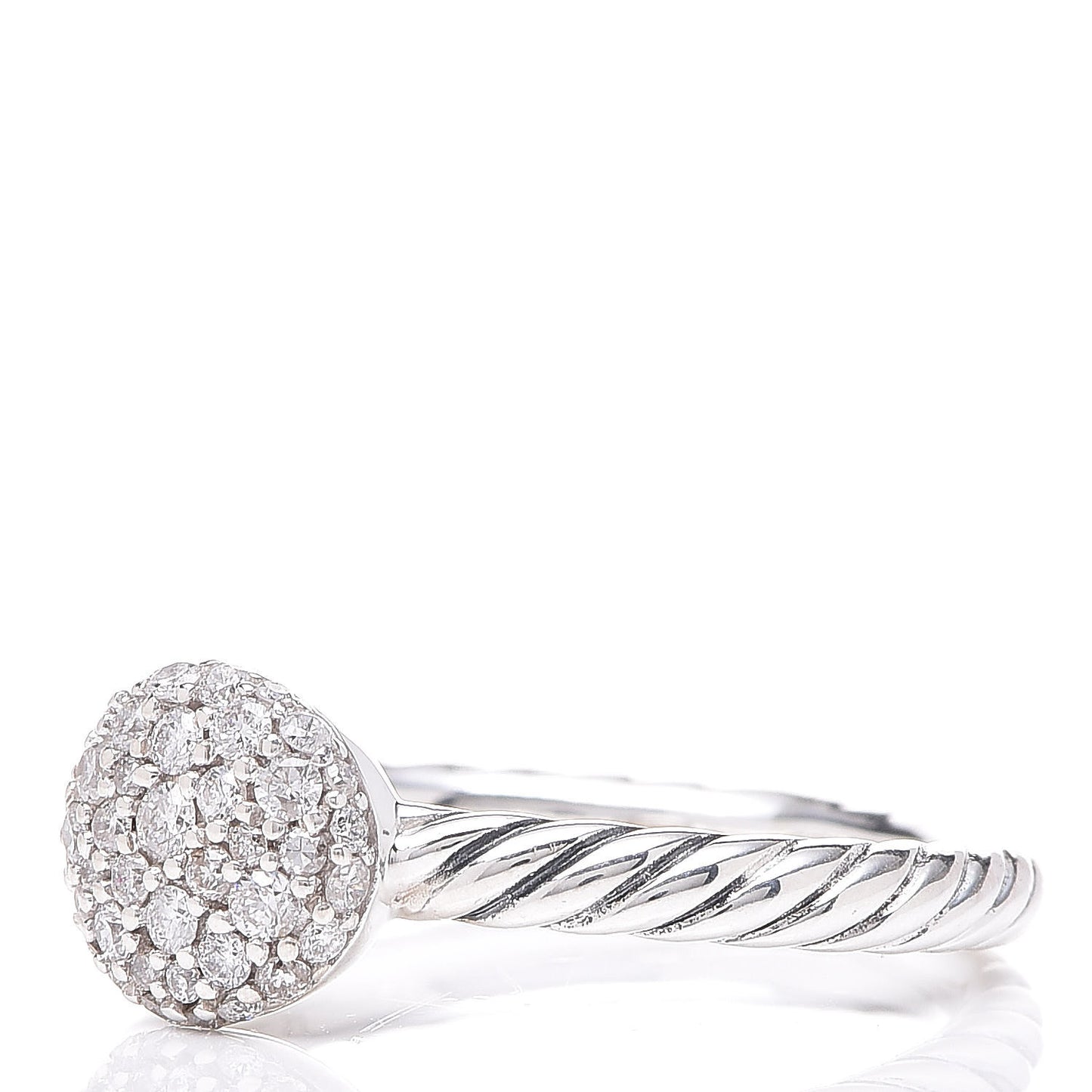 Sterling Silver Diamond Petite Pavé Ring 50 5.5