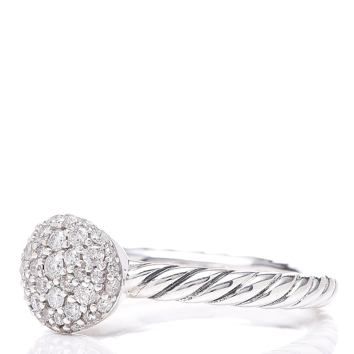 David Yurman Sterling Silver Diamond Petite Pavé Ring 50 5.5 3 of 6
