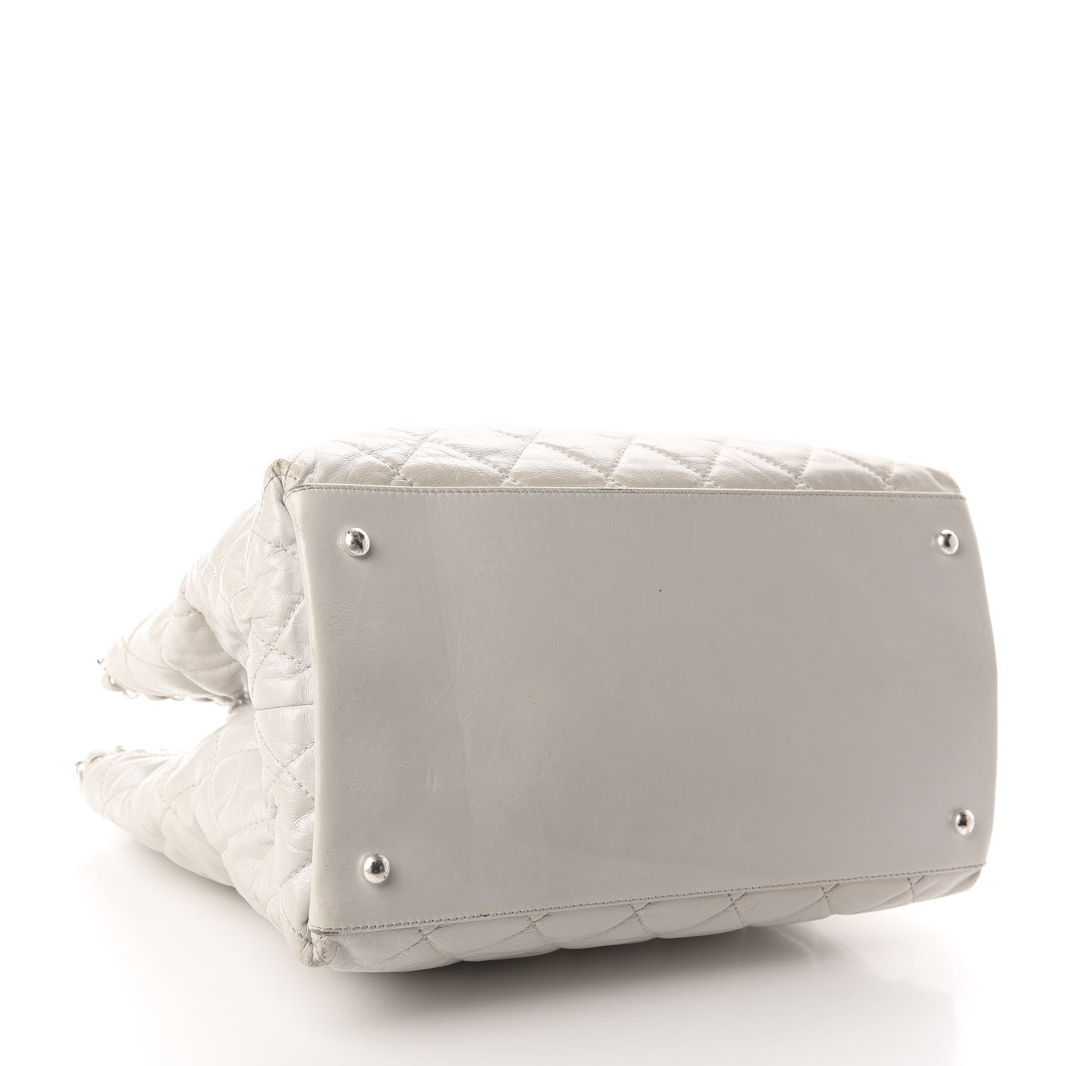 Chanel Glazed Calfskin Quilted Small Chain Me Tote Dark White 3 of 11