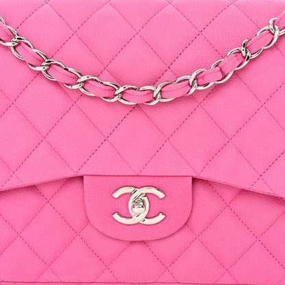 Chanel Iridescent Caviar Quilted Jumbo Double Flap Pink 8 of 10