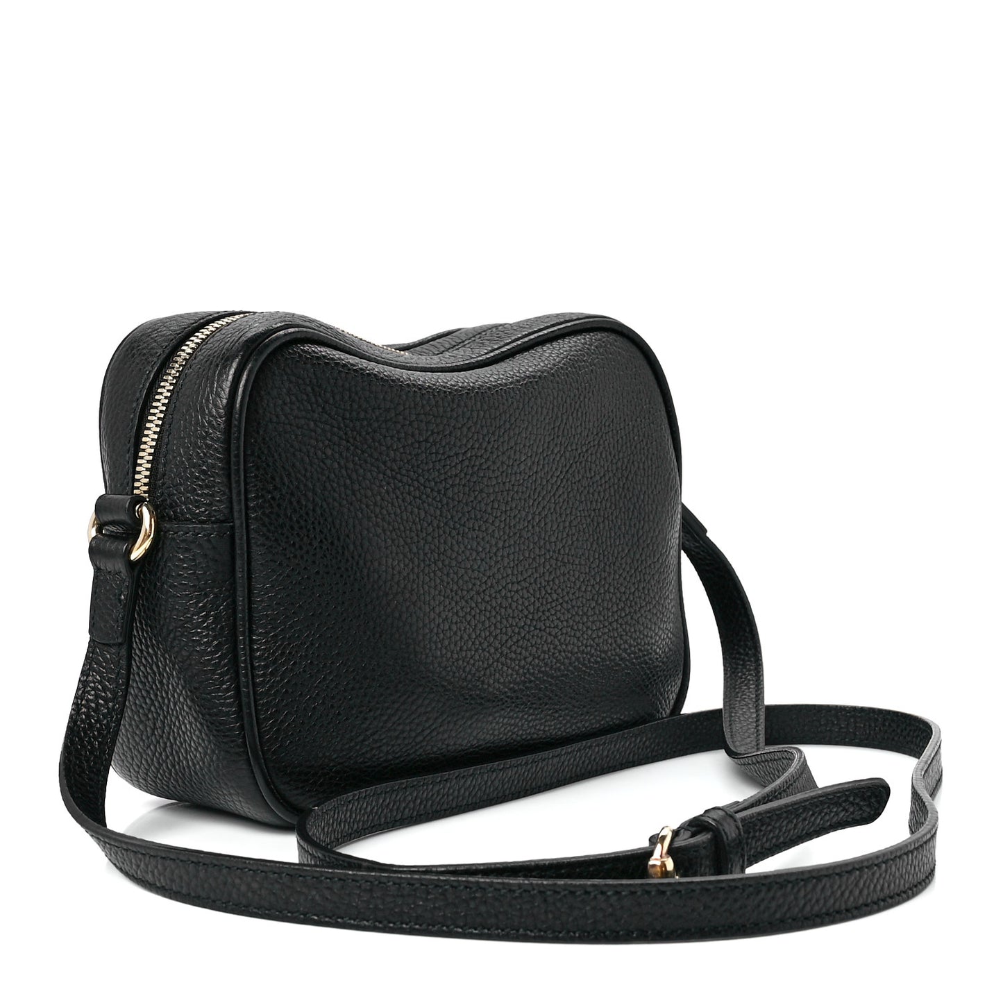 Pebbled Calfskin Small Soho Disco Bag Black