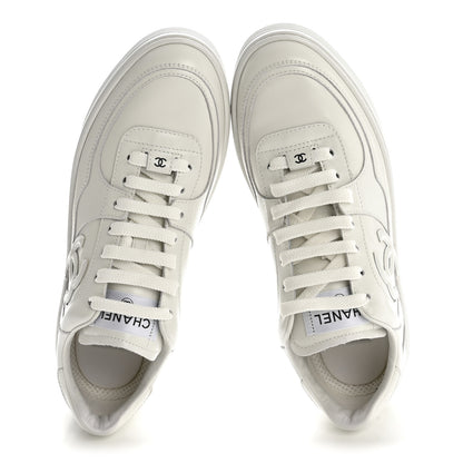 Chanel Calfskin Womens CC Sneakers 40 White 2 of 10
