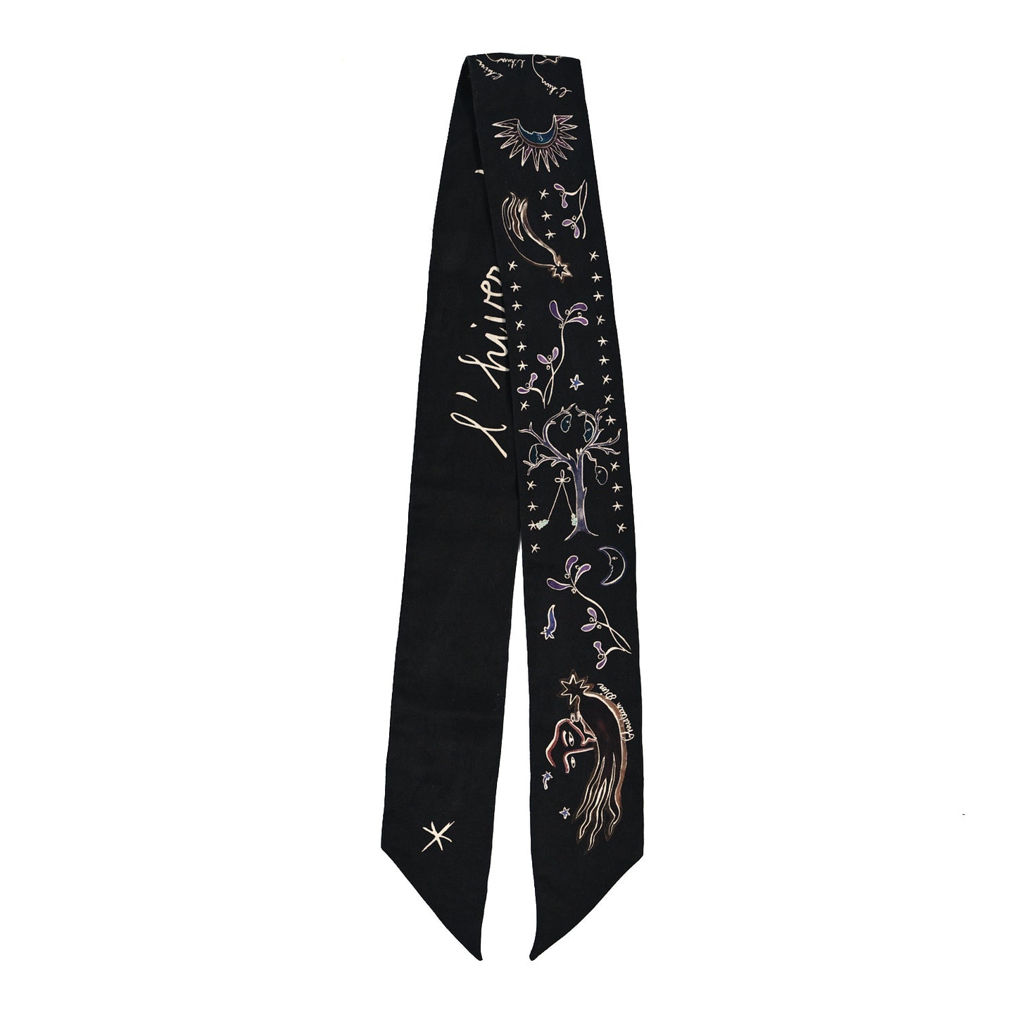 Silk L'Hiver Mitzah Scarf Black