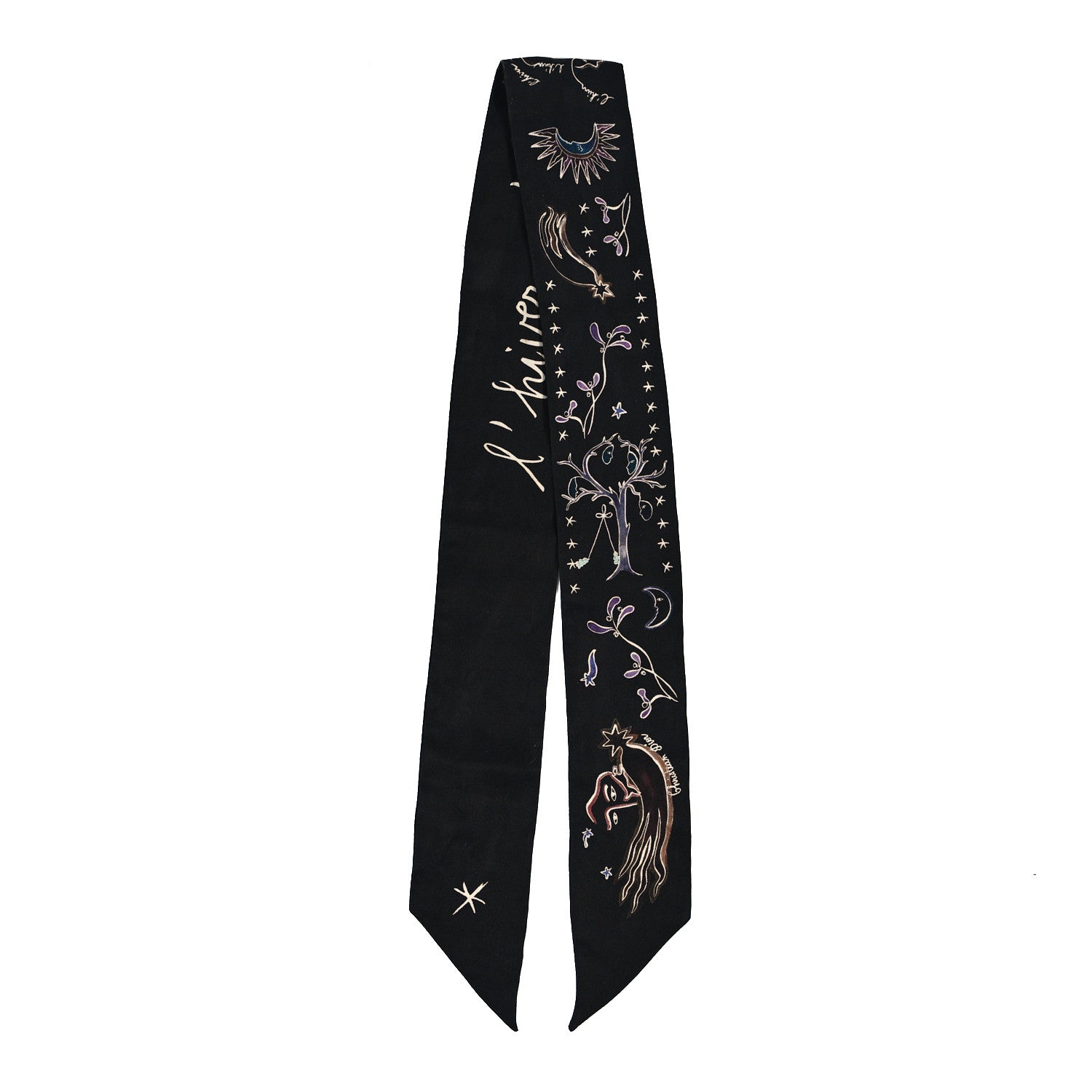 Christian Dior Silk L'Hiver Mitzah Scarf Black 2 of 3