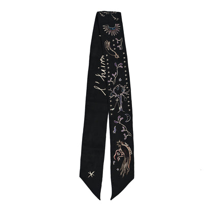 Christian Dior Silk L'Hiver Mitzah Scarf Black 2 of 3