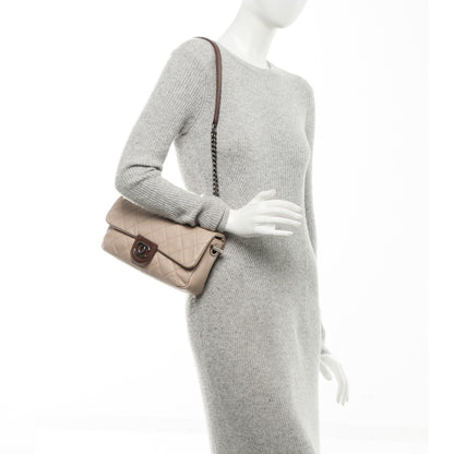 Chanel Calfskin Country Chic Flap Ecru Brown 2 of 7