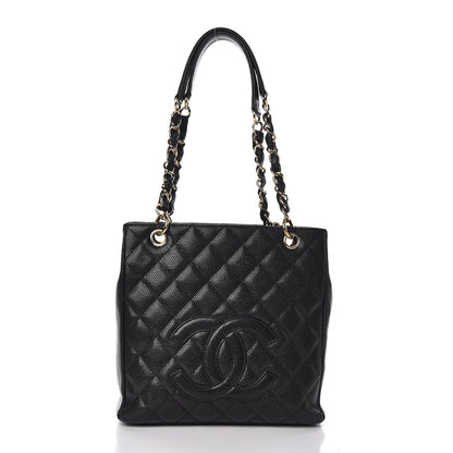 Chanel Caviar Quilted Petit Shopping Tote PST Black 1 of 11