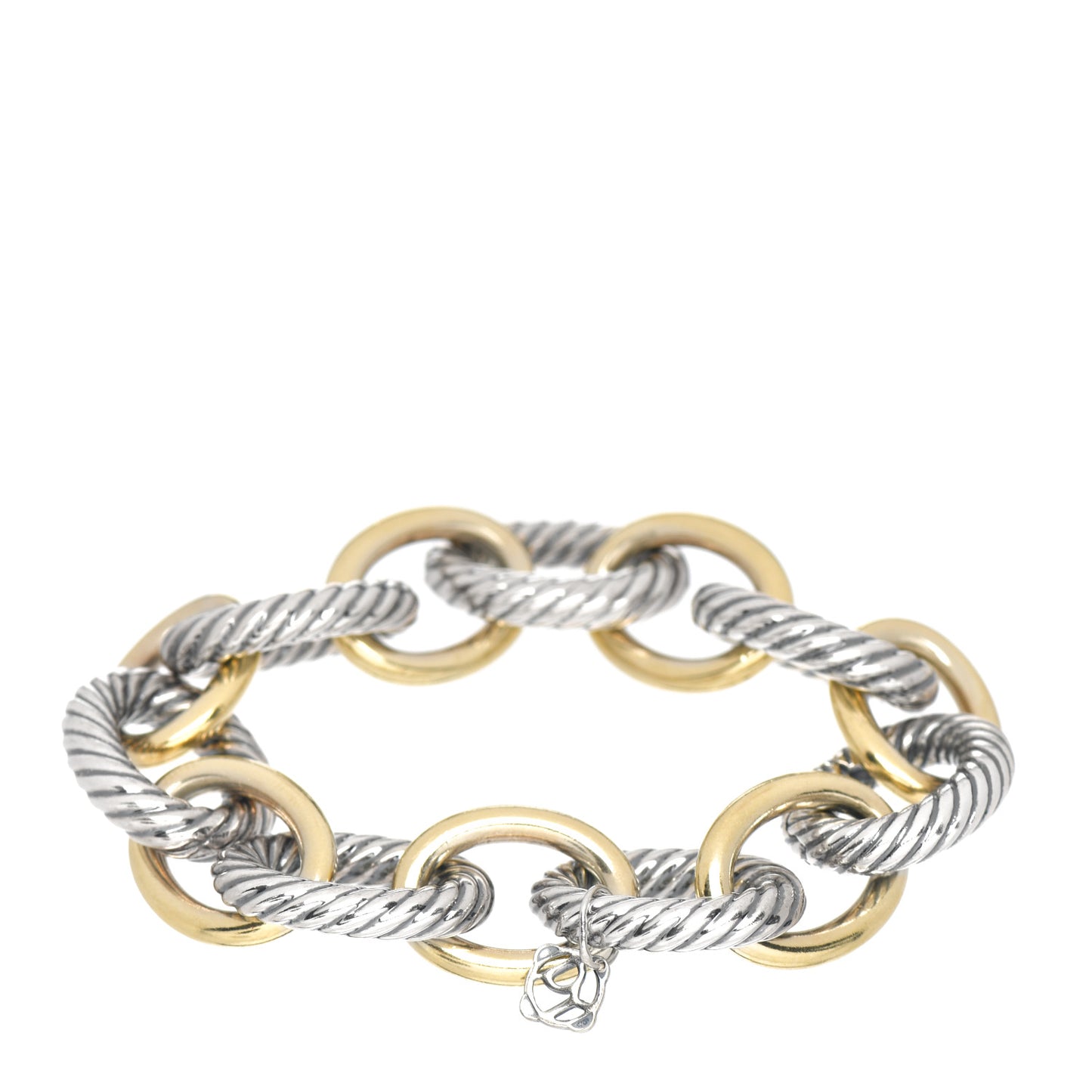 Sterling Silver 18K Yellow Gold 17mm Extra Large Oval Link Bracelet
