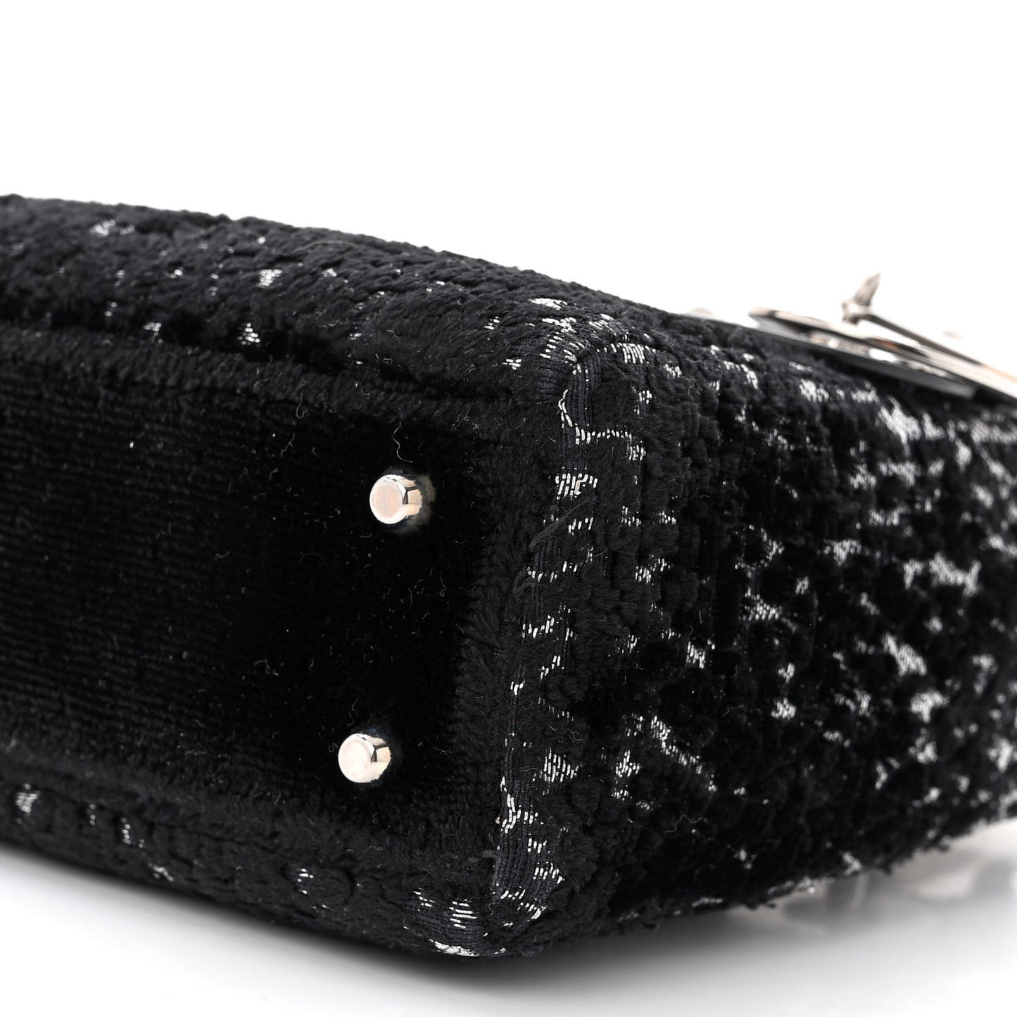 Velvet Leopard Print Mini Lady Dior Black