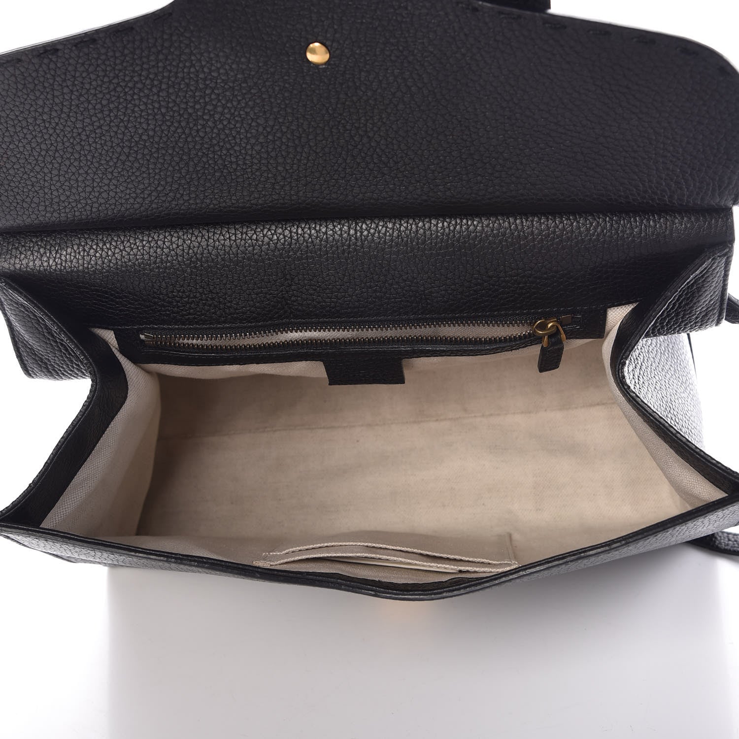 Gucci Calfskin Small GG Marmont Top Handle Bag Black 6 of 13