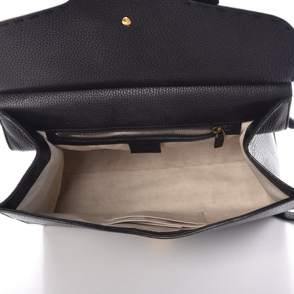 Gucci Calfskin Small GG Marmont Top Handle Bag Black 6 of 13