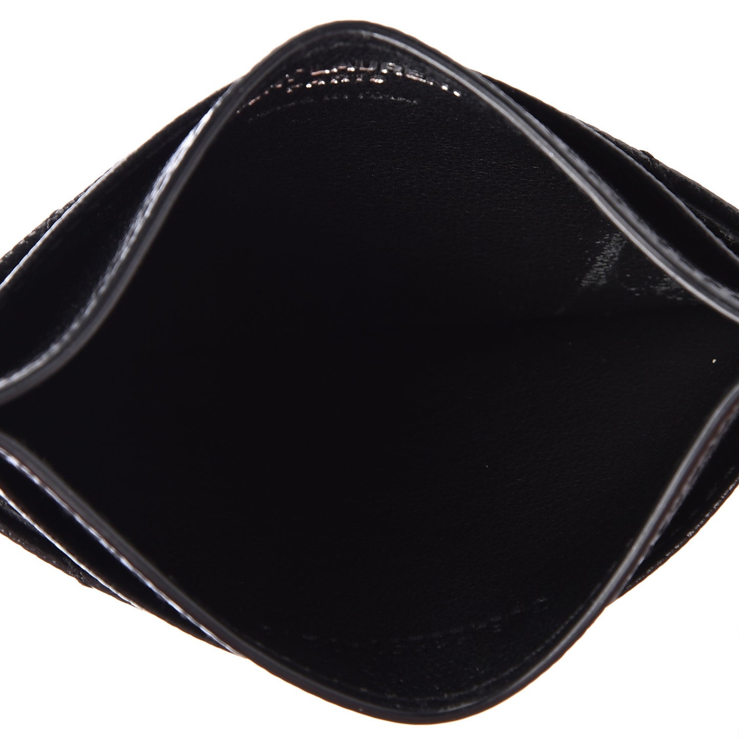 Grain De Poudre Matelasse Chevron Monogram Credit Card Case Black