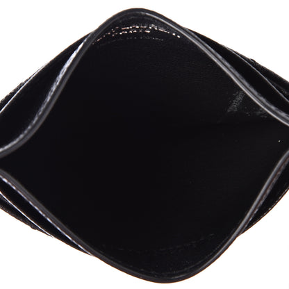 Saint Laurent Grain De Poudre Matelasse Chevron Monogram Credit Card Case Black 5 of 9