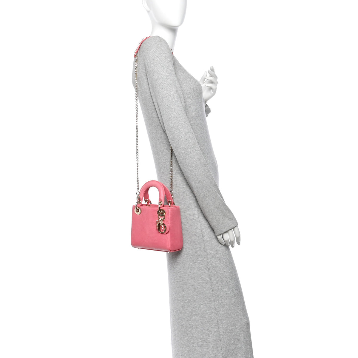 Christian Dior Lizard Mini Lady Dior Pink 2 of 11