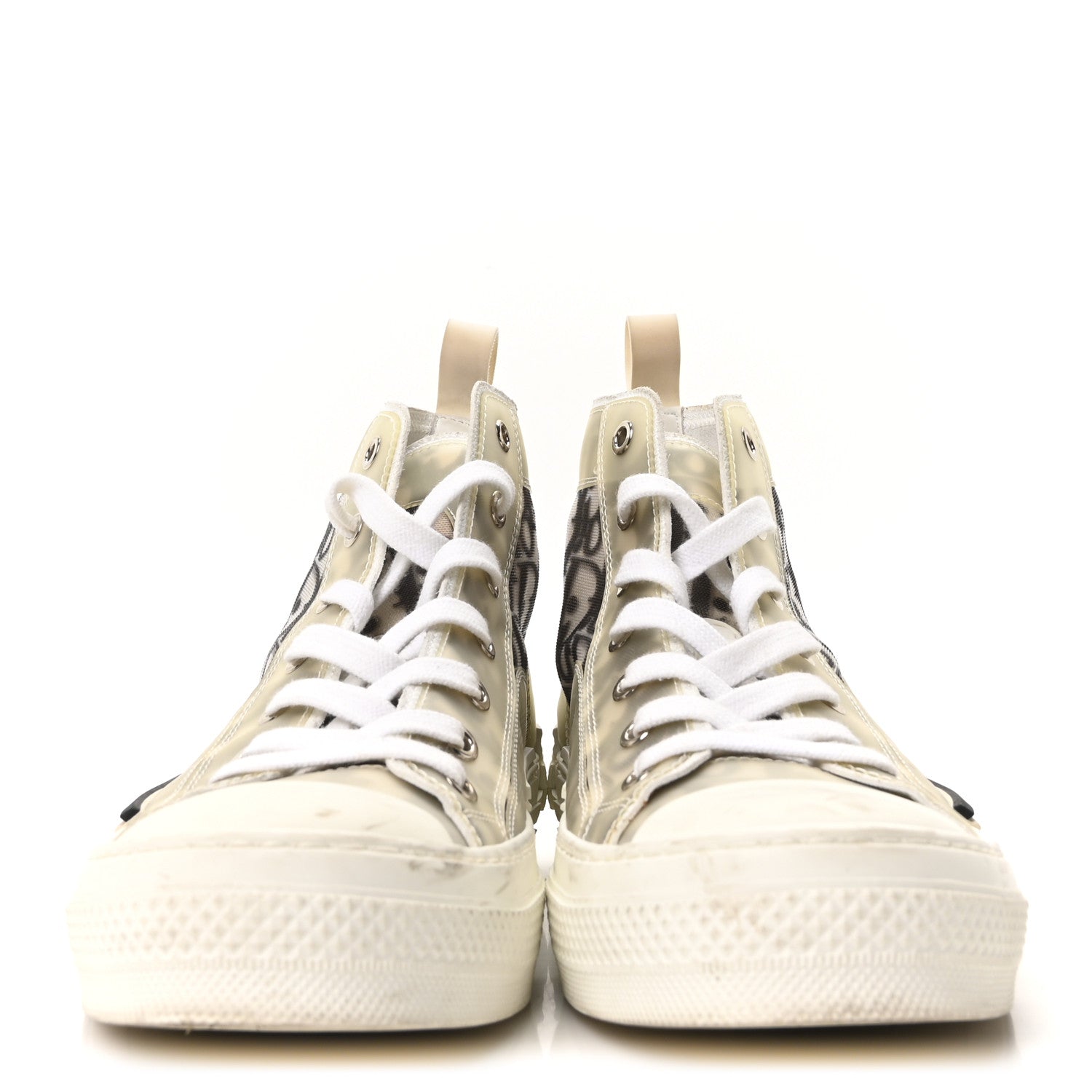 Christian Dior Technical Canvas Oblique B23 High Top Sneakers 38 White Black 3 of 10