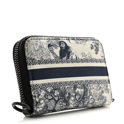 Christian Dior Technical Fabric Embroidered Toile De Jouy DiorTravel Detachable Card Holder Blue 3 of 12