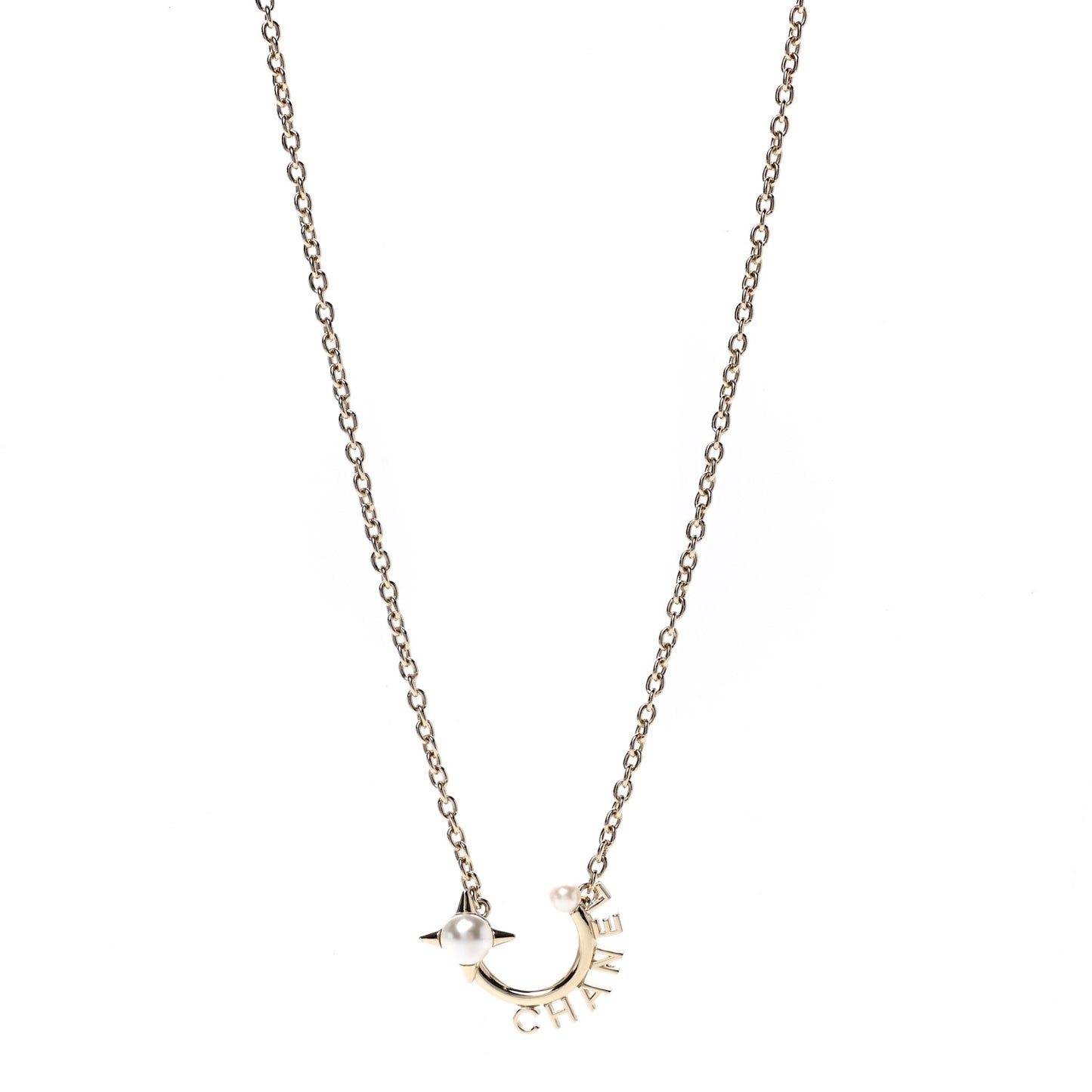Pearl Logo Necklace Gold