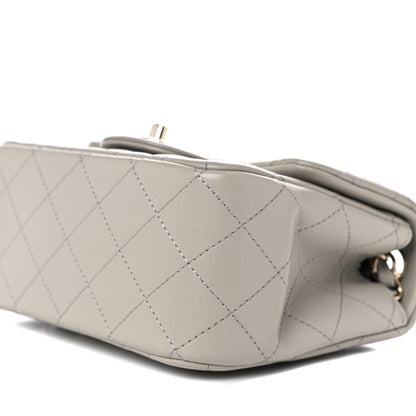 Chanel Lambskin Quilted Mini Square Flap Light Grey 8 of 9