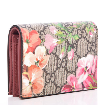 Gucci GG Supreme Monogram Blooms Card Case Wallet Beige Multicolor Dry Rose 3 of 8