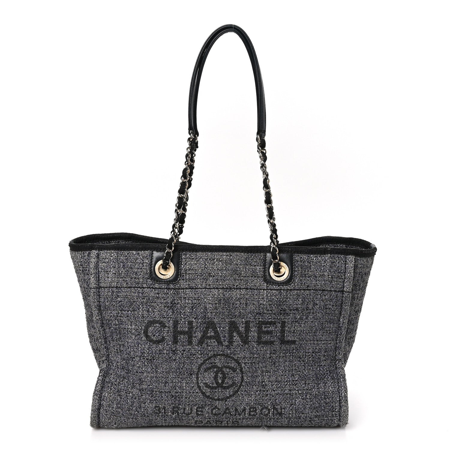 Chanel Lurex Boucle Small Deauville Tote Black 1 of 15