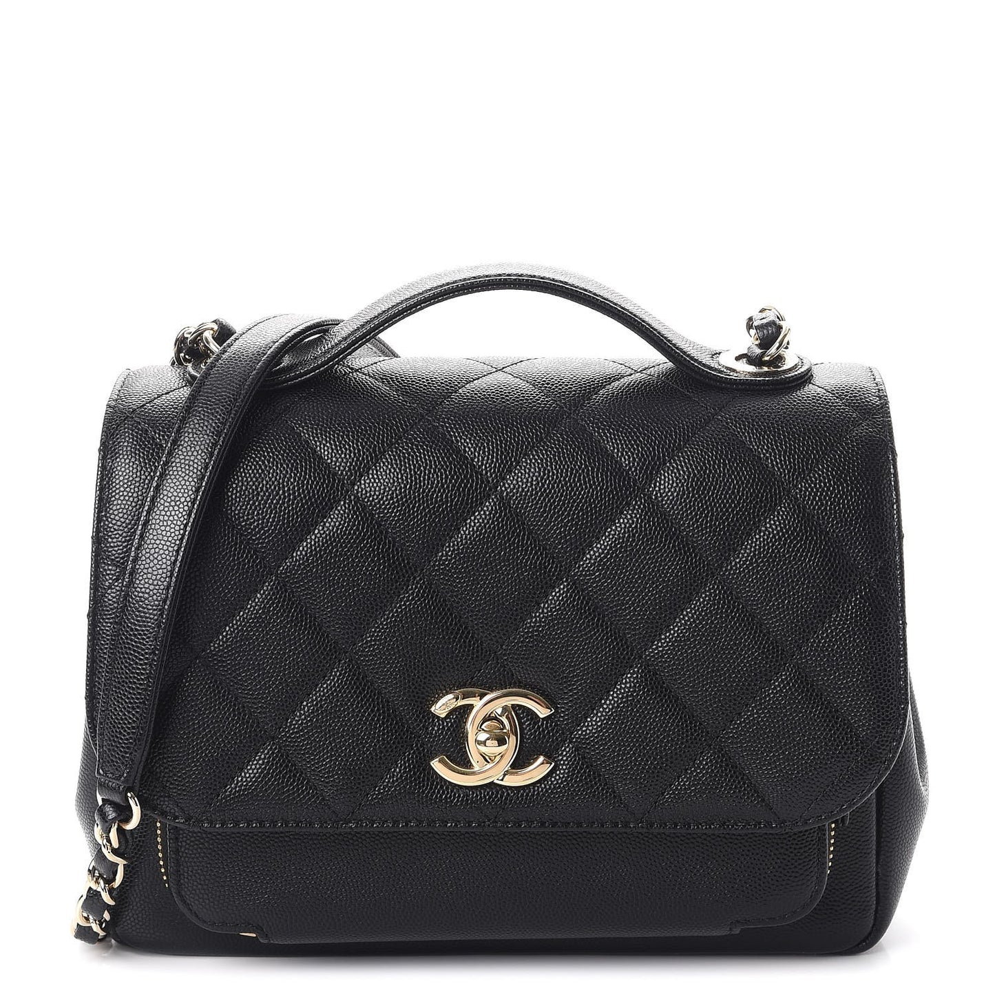 Caviar Quilted Medium Business Affinity Flap Black