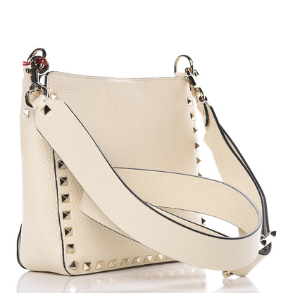 Valentino Garavani Pebbled Calfskin Mini Rockstud Flip-Lock Messenger Bag Light Ivory 3 of 6