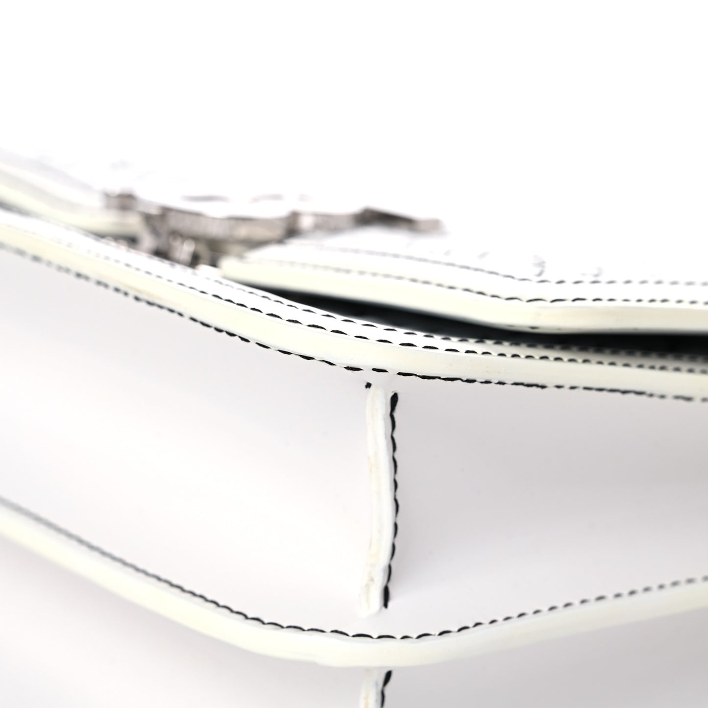 Calfskin Monogram Embossed Small TB Chain Bag Optic White