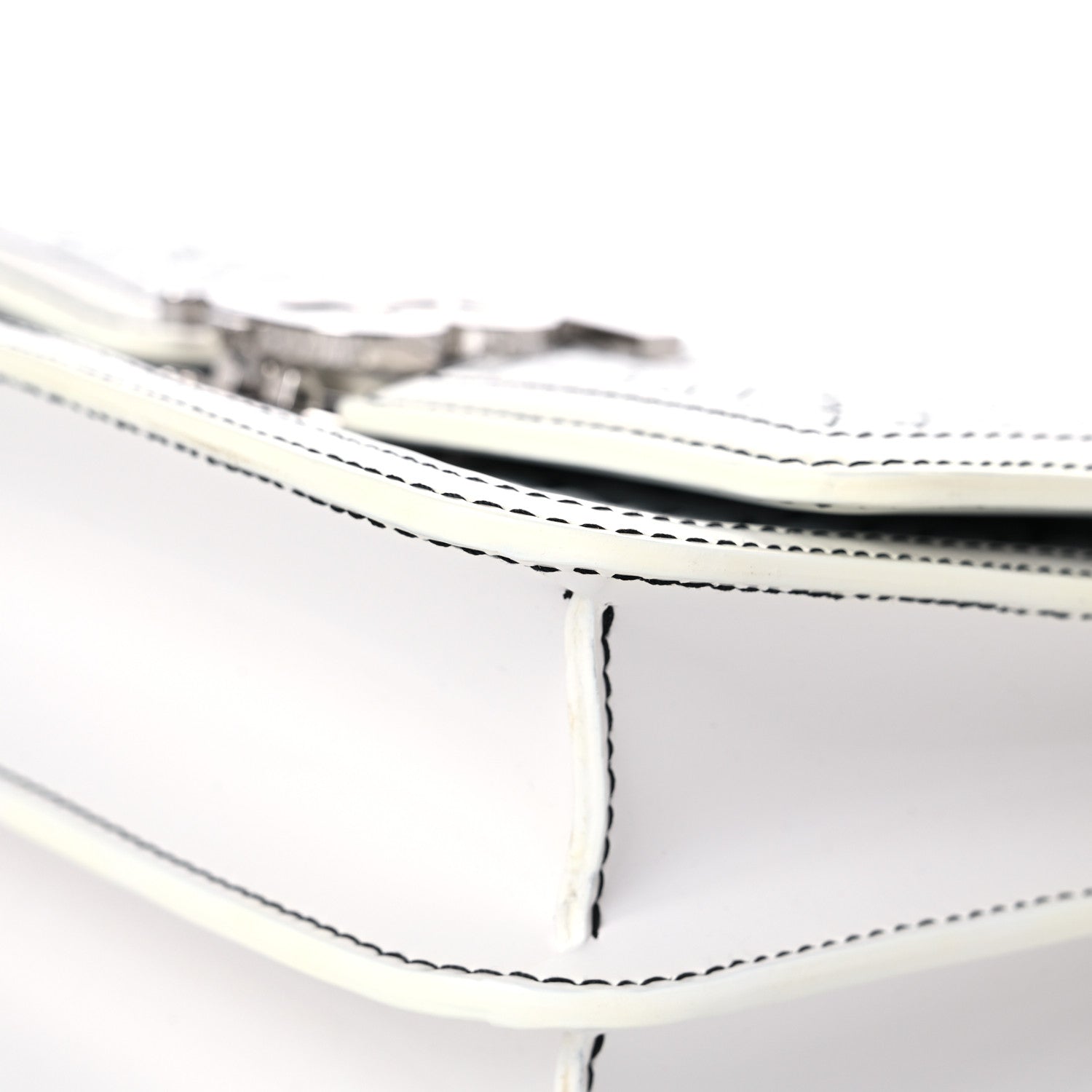 Burberry Calfskin Monogram Embossed Small TB Chain Bag Optic White 9 of 15