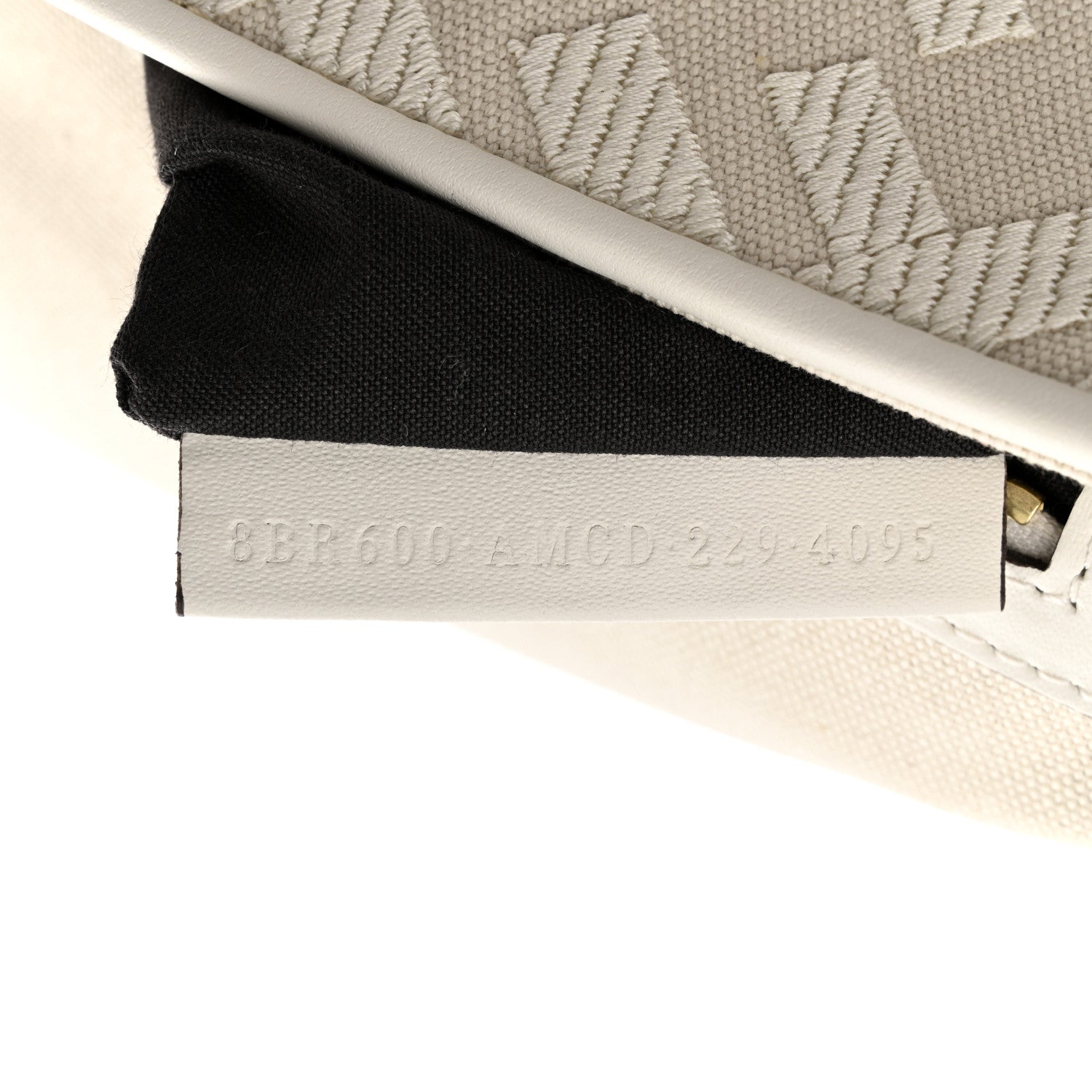 Fendi Canvas Vitello King Extra Strap FF Embroidered Baguette White Ice 7 of 11