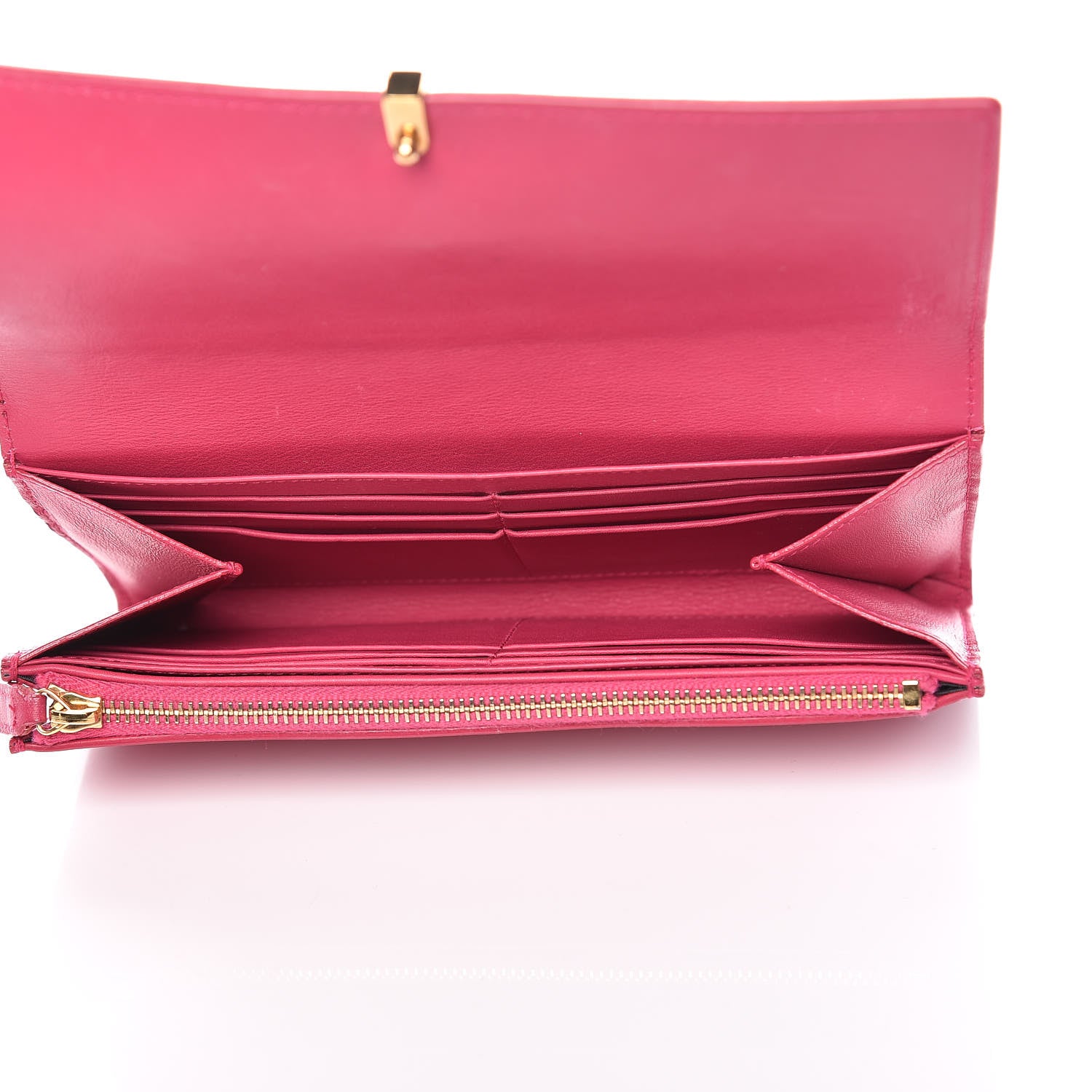 Saint Laurent Calfskin Classic Y Ligne Clutch Fuchsia 5 of 11
