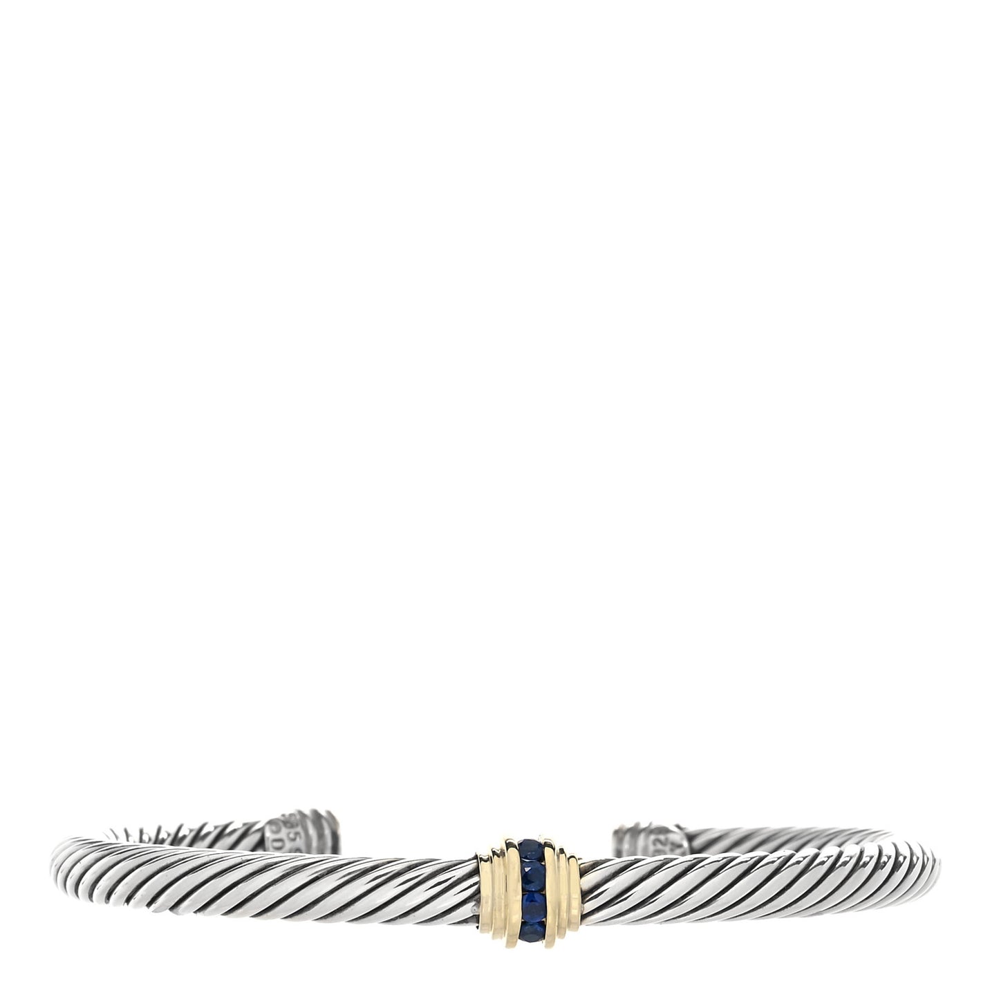 Sterling Silver 18K Yellow Gold 5mm Cable Classics Single Station Bracelet