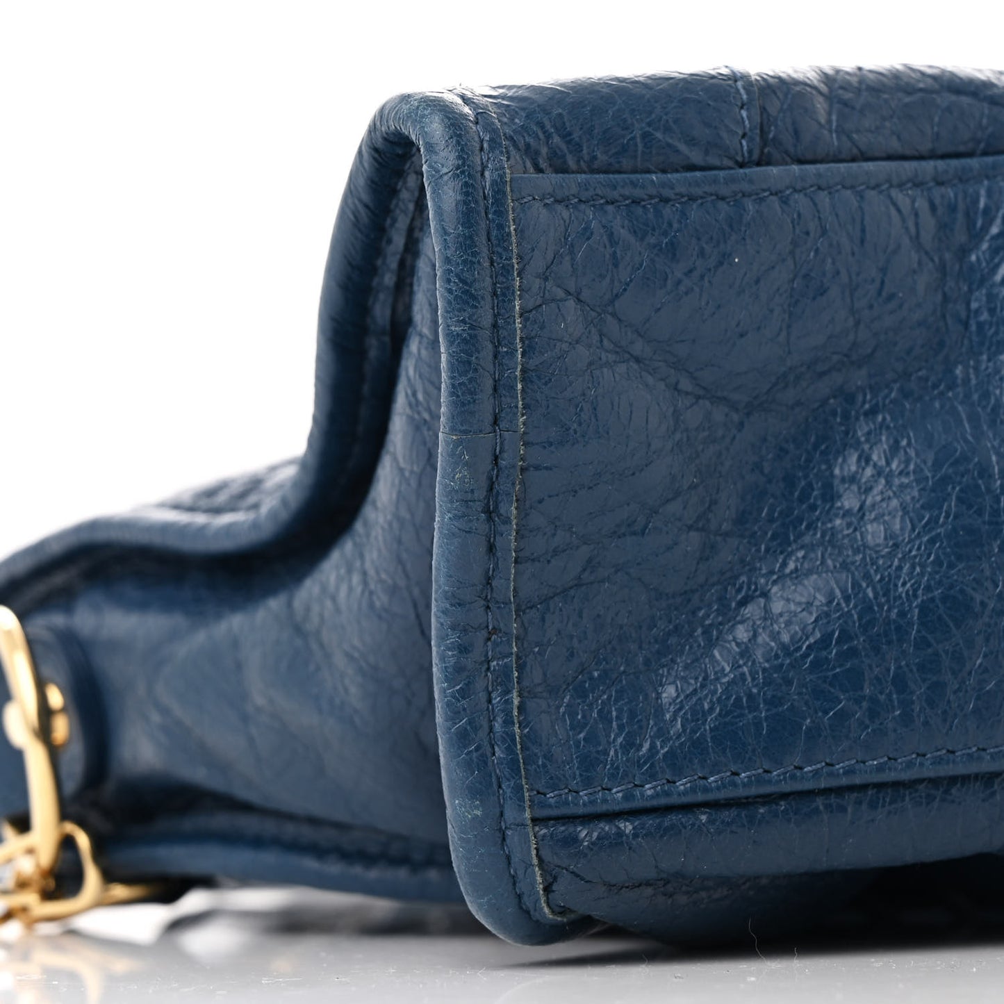 Agneau Classic Gold Hardware S City Bleu Profond