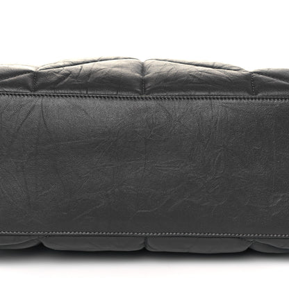 Saint Laurent Calfskin Quilted Medium Loulou Puffer Monogram Chain Satchel Storm 13 of 14