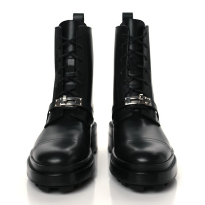 Hermes Glossed Calfskin Funk Ankle Boots 37.5 Black 3 of 10