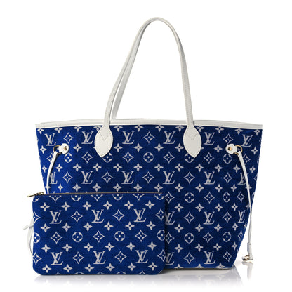 Louis Vuitton Jacquard Velvet Monogram LV Match Neverfull MM Bleu 1 of 9