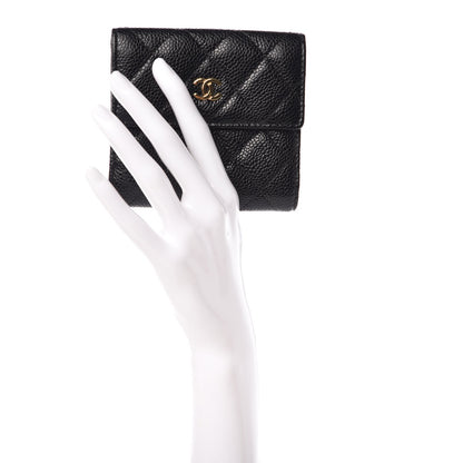 Chanel Caviar Quilted Compact French Flap Wallet Black 2 of 9