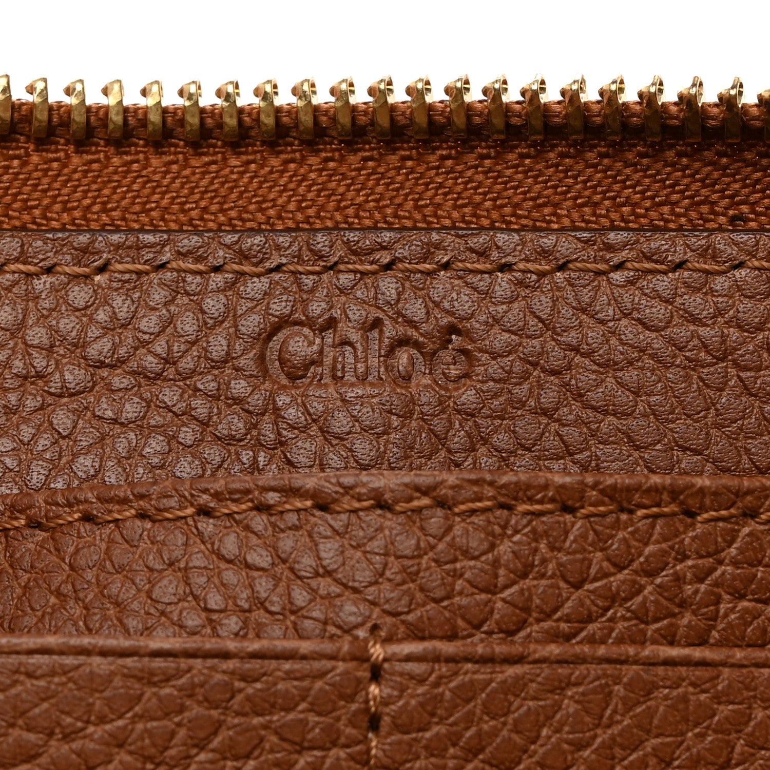 Chloe Calfskin Marcie Long Zip Around Wallet Tan 6 of 9