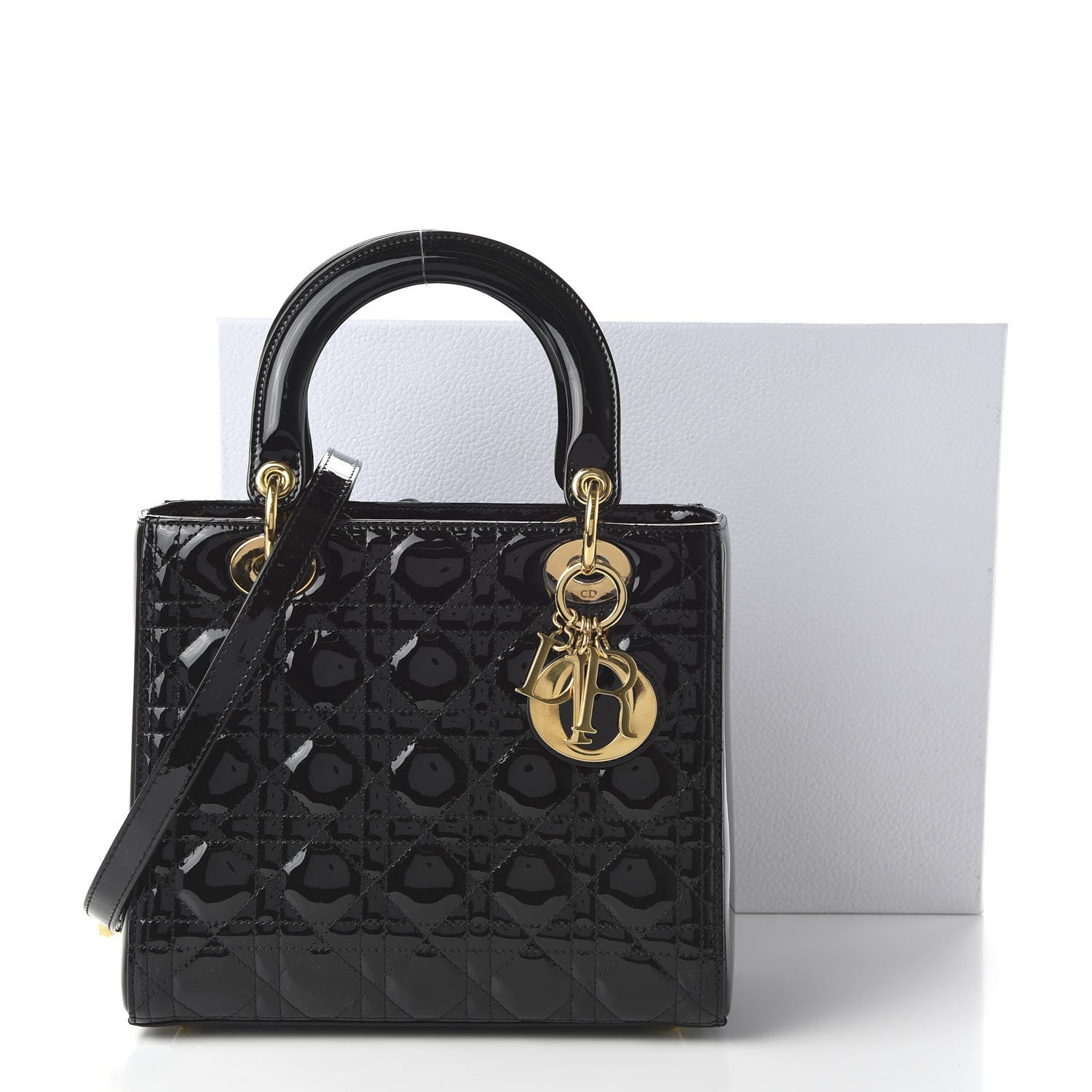Christian Dior Patent Cannage Medium Lady Dior Black 11 of 11
