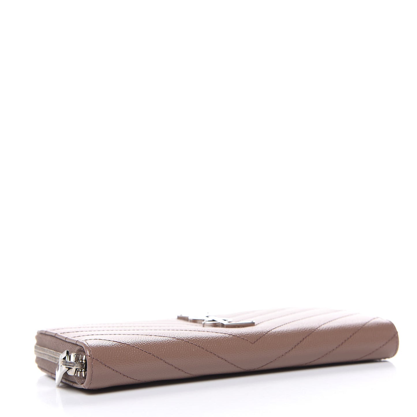 Grain De Poudre Matelasse Chevron Monogram Zip Around Wallet Fard