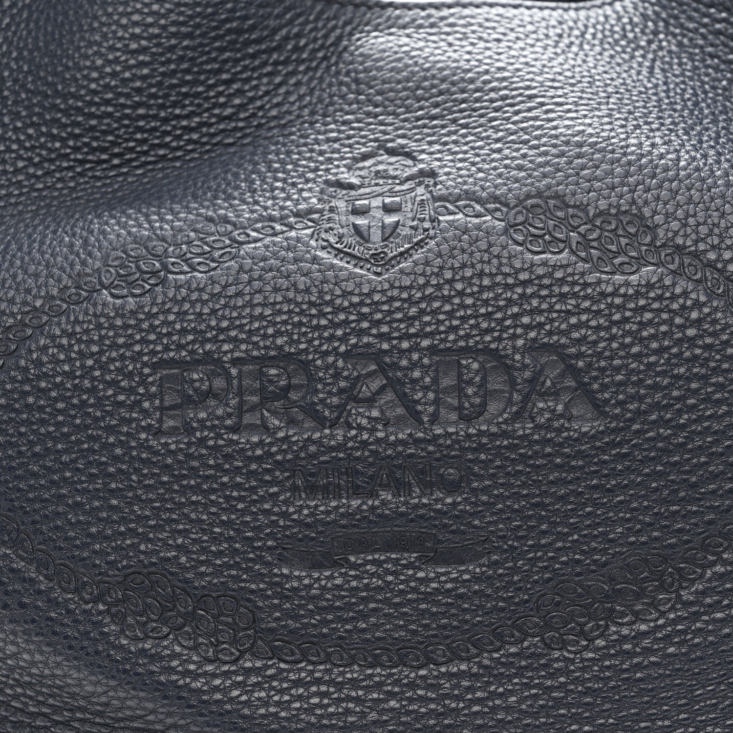 Prada Vitello Phenix Embossed Logo Hobo Baltico 9 of 11