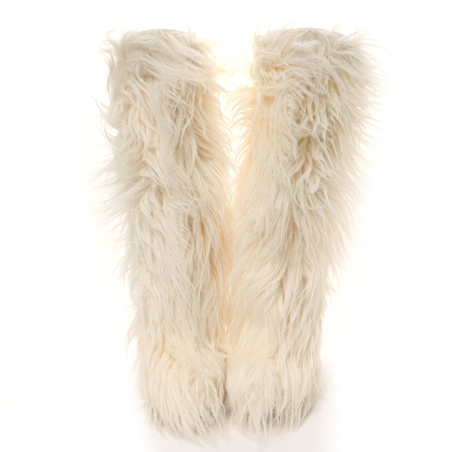 Fantasy Fur Icicle Heel Mukluks Boots 39 Ecru
