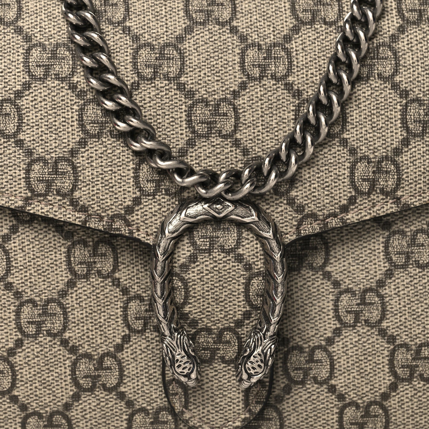 GG Supreme Monogram Mini Dionysus Chain Wallet Beige Taupe