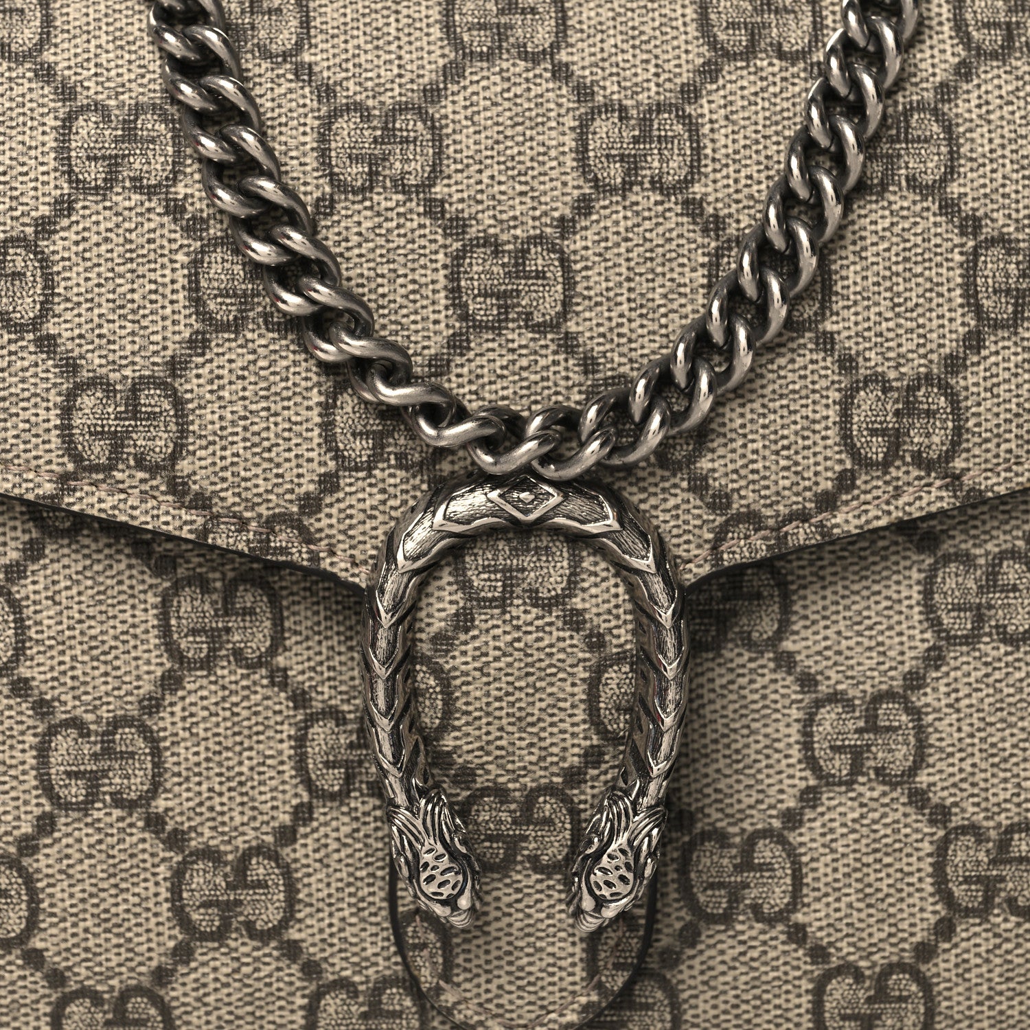 Gucci GG Supreme Monogram Mini Dionysus Chain Wallet Beige Taupe 8 of 12